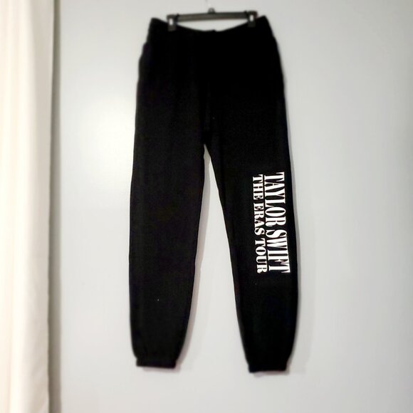 Taylor Swift The Eras Tour Black Sweatpants Joggers Size L Merch Swiftie - Picture 2 of 9